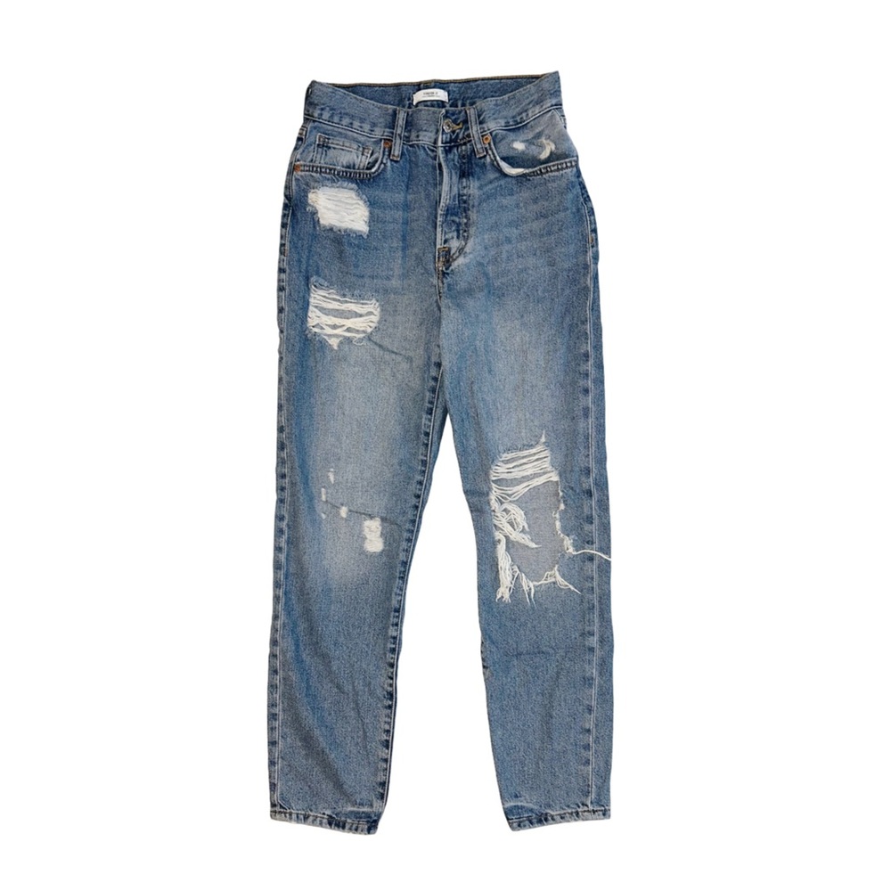 FOREVER 21 Women's Button Fly Distressed Jeans 24 Inch Waist